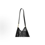 SAINT LAURENT YSL Oxalis modern style distressed straw woven single-shoulder bag for men, black